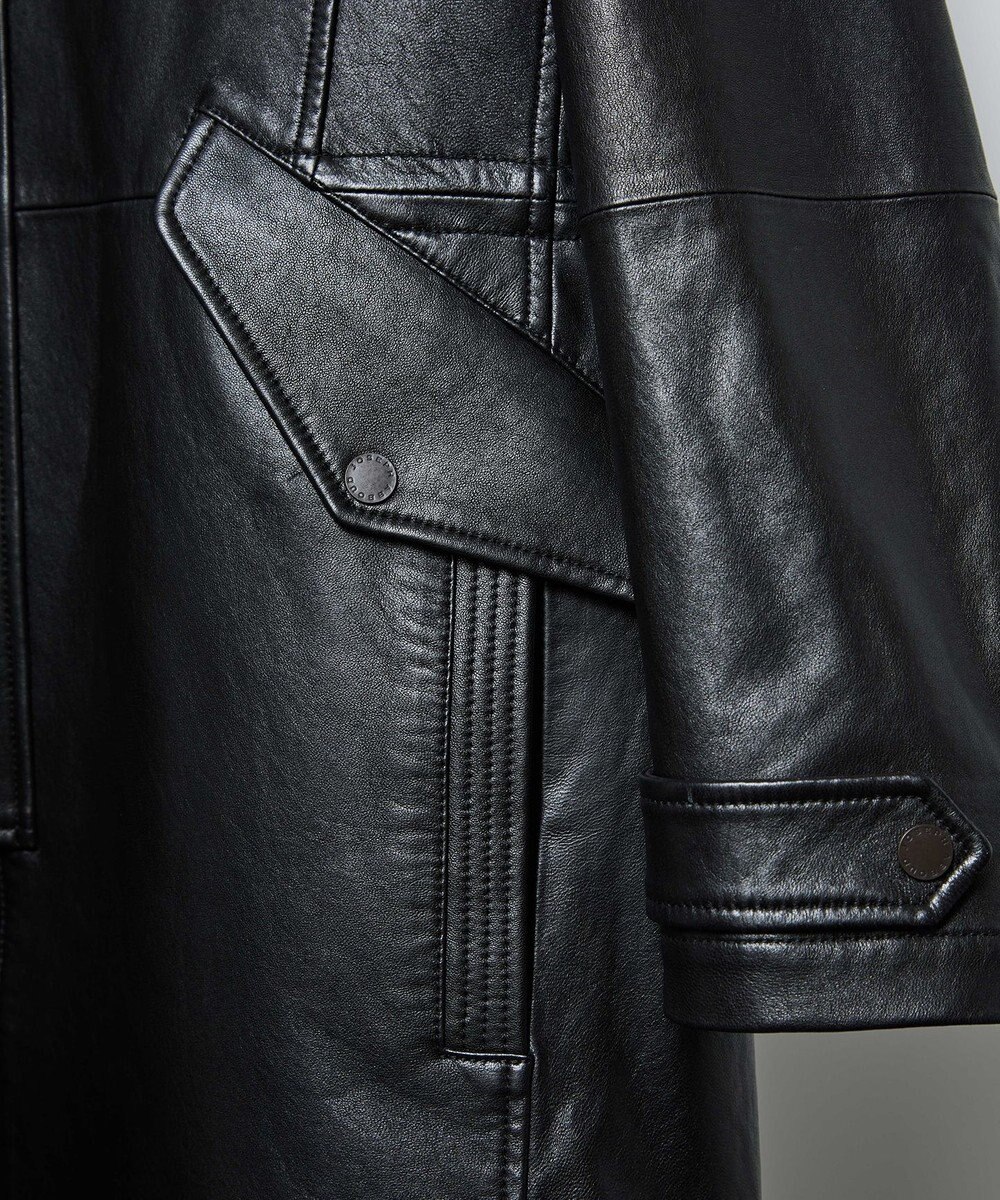 JOSEPH ABBOUD ベジタブルラムスキンレザーコート 