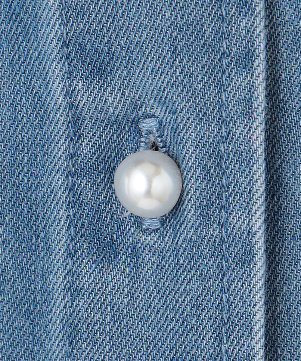 ANY 【洗濯機可】パールボタンデニムシャツ 