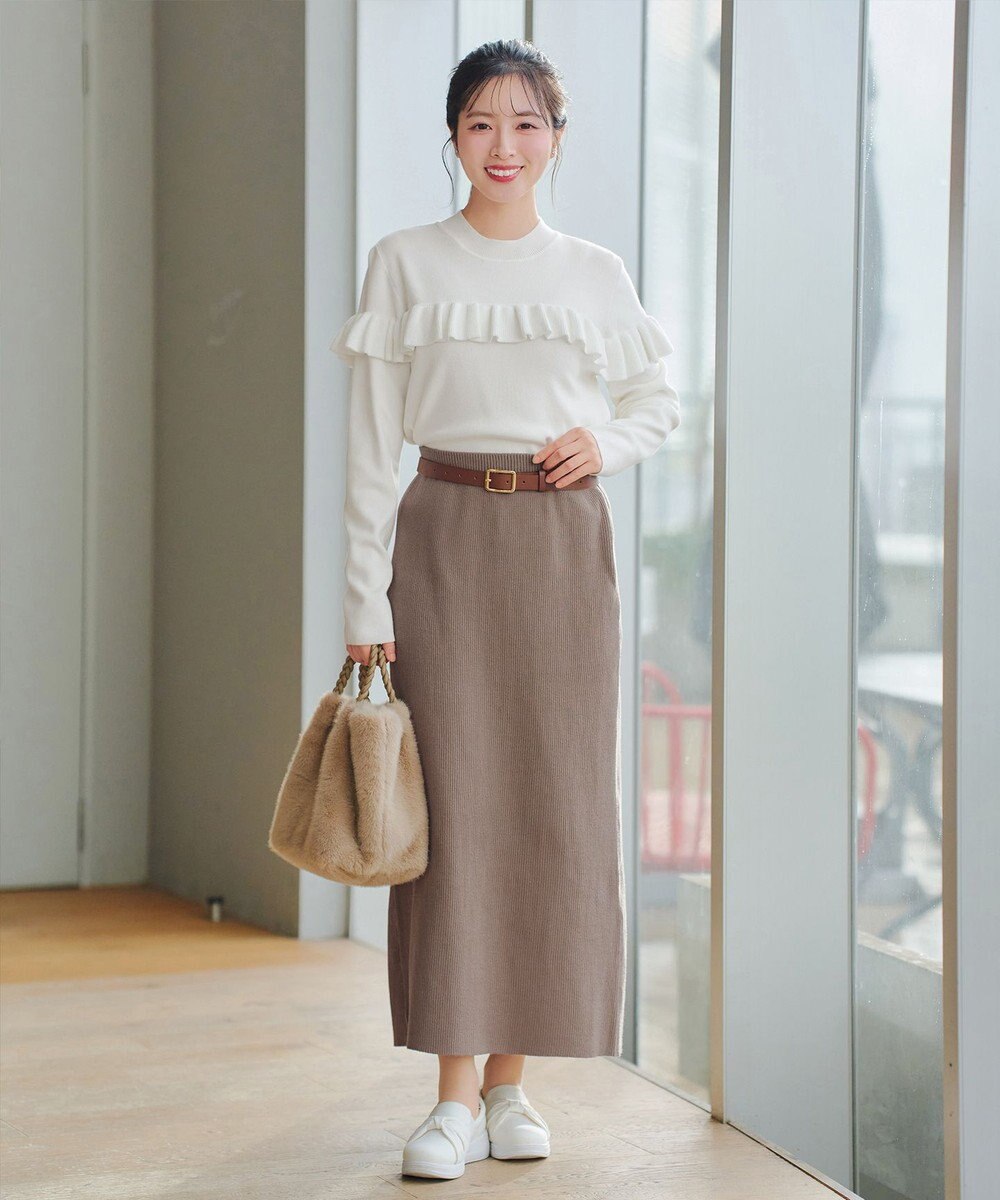 Tiaclasse 【2点セット】ニットトップス＋スカートセットアップ 