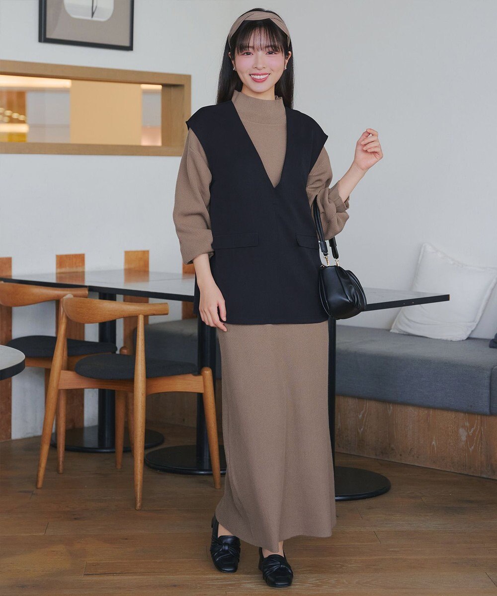 Tiaclasse 【2点セット】ニットトップス＋スカートセットアップ 