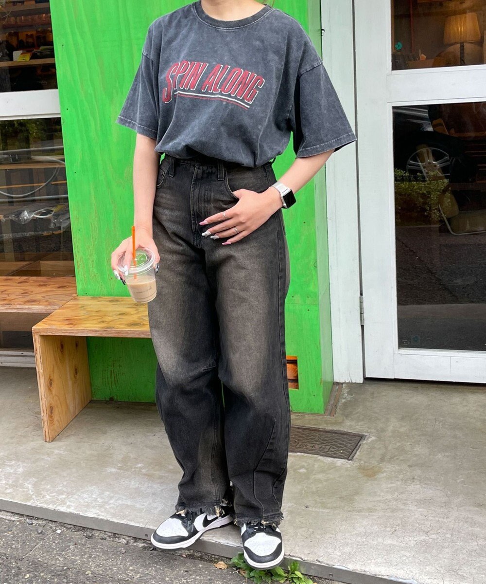 WEGO 【綿100%】ヴィンテージウォッシュグラフィックTシャツ 