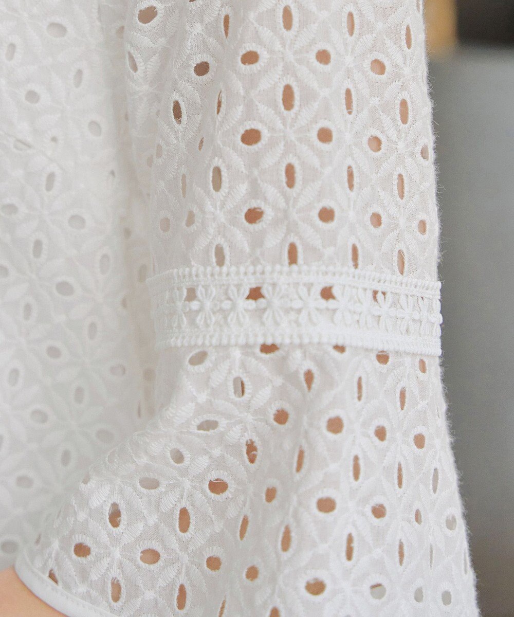 Tiaclasse 【小倉優子さん着用・洗える】パンチングレース配色チュニック 