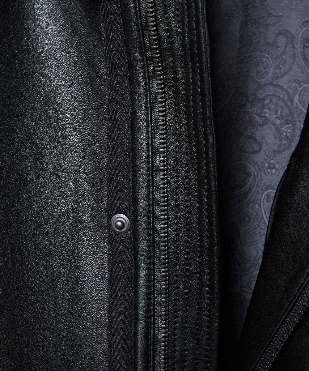 JOSEPH ABBOUD ベジタブルラムスキンレザーコート 