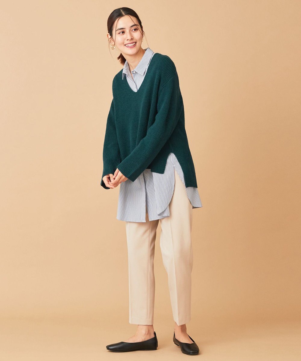 ANY ウールブレンドバルキーニット Vネック 