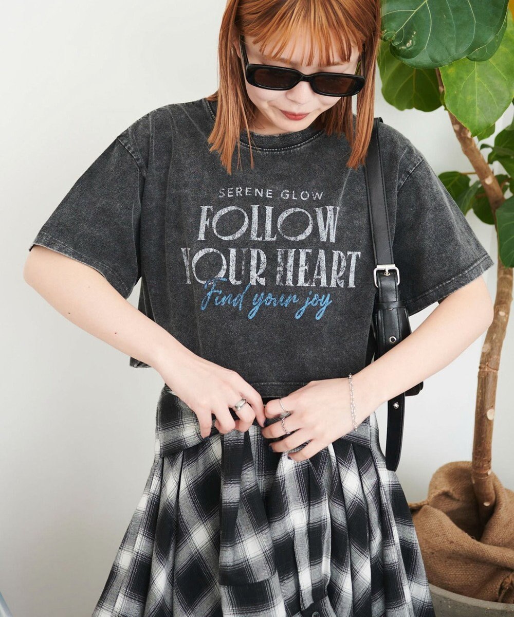 WEGO ヴィンテージウォッシュグラフィックショートT 