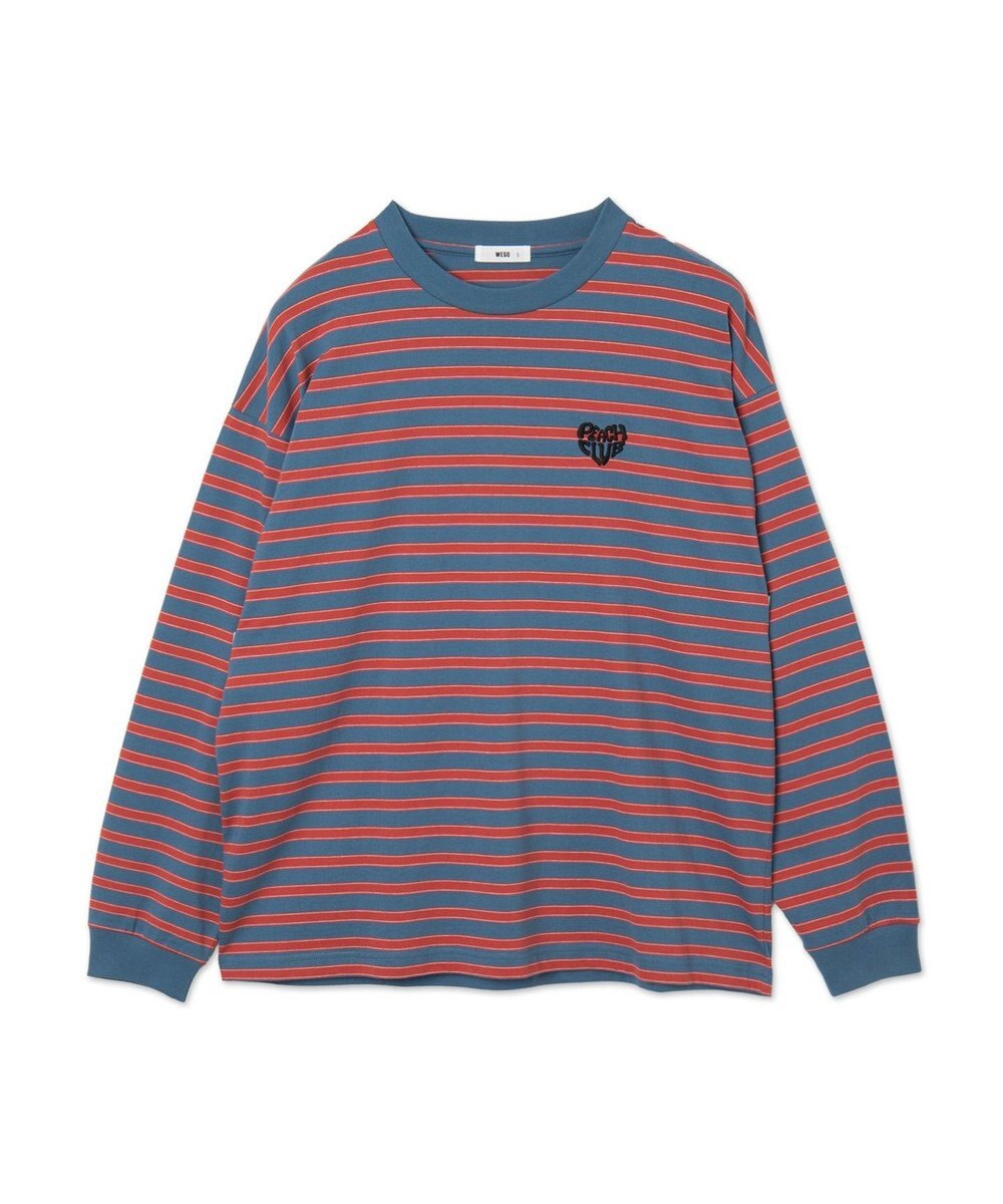 WEGO 【MLサイズ展開】ボーダーワンポイントT（LS） 
