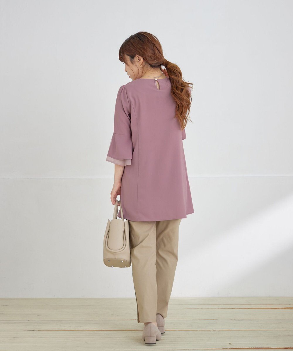 Tiaclasse L 【洗える】ストレッチサイドラインパンツ 