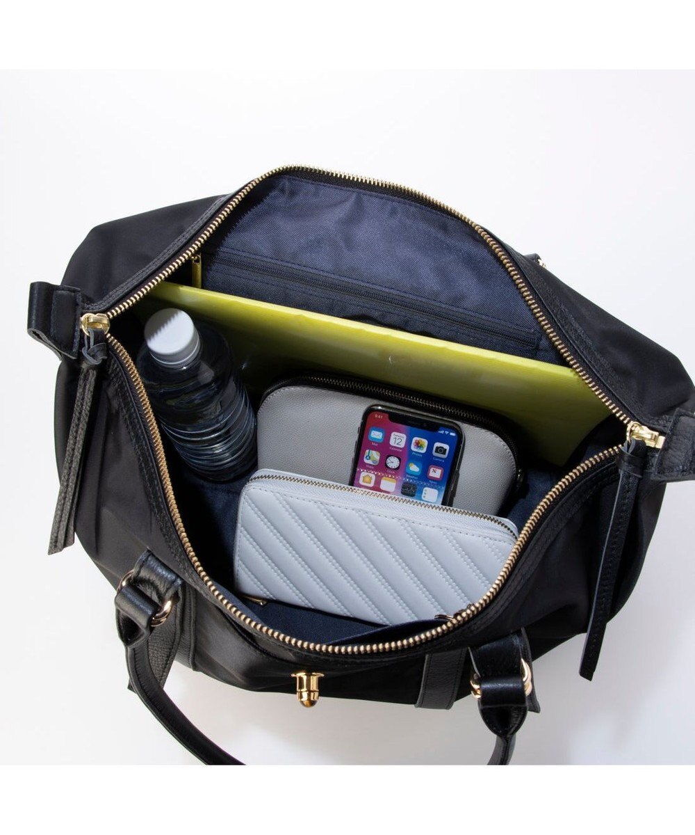 UNBILLION ペルケ perche / ナイロン×牛革かぶせジェムストーントートバッグ 