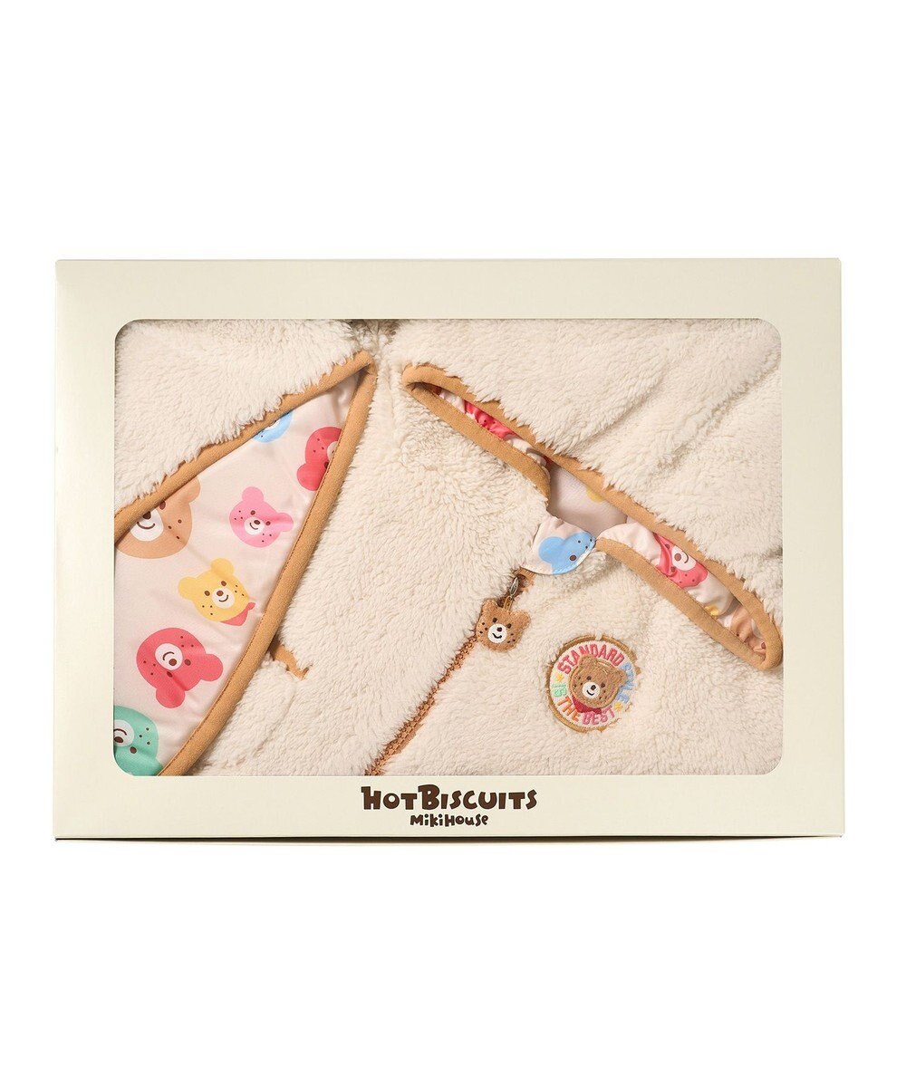 MIKI HOUSE HOT BISCUITS 裏ボアフリース リバーシブル総柄マントギフトセット【BOX付き】 