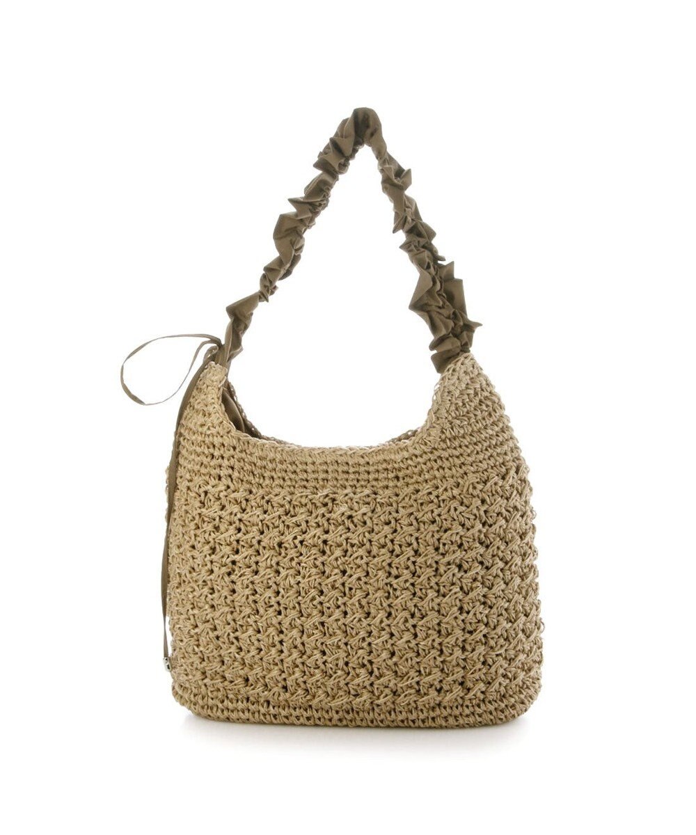 UNBILLION カシュカシュ cachecache / ドロストフリルハンドル地柄編みトート カゴバッグ 