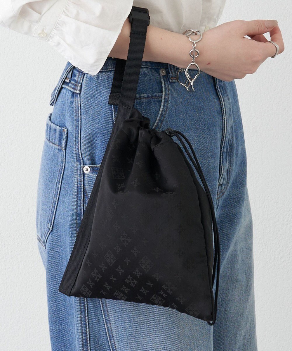 russet ナイロンジャガード巾着ポーチ L(Z-230) 