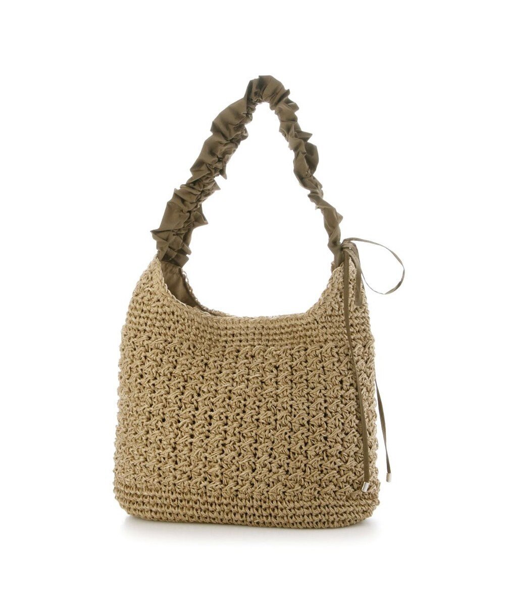 UNBILLION カシュカシュ cachecache / ドロストフリルハンドル地柄編みトート カゴバッグ 