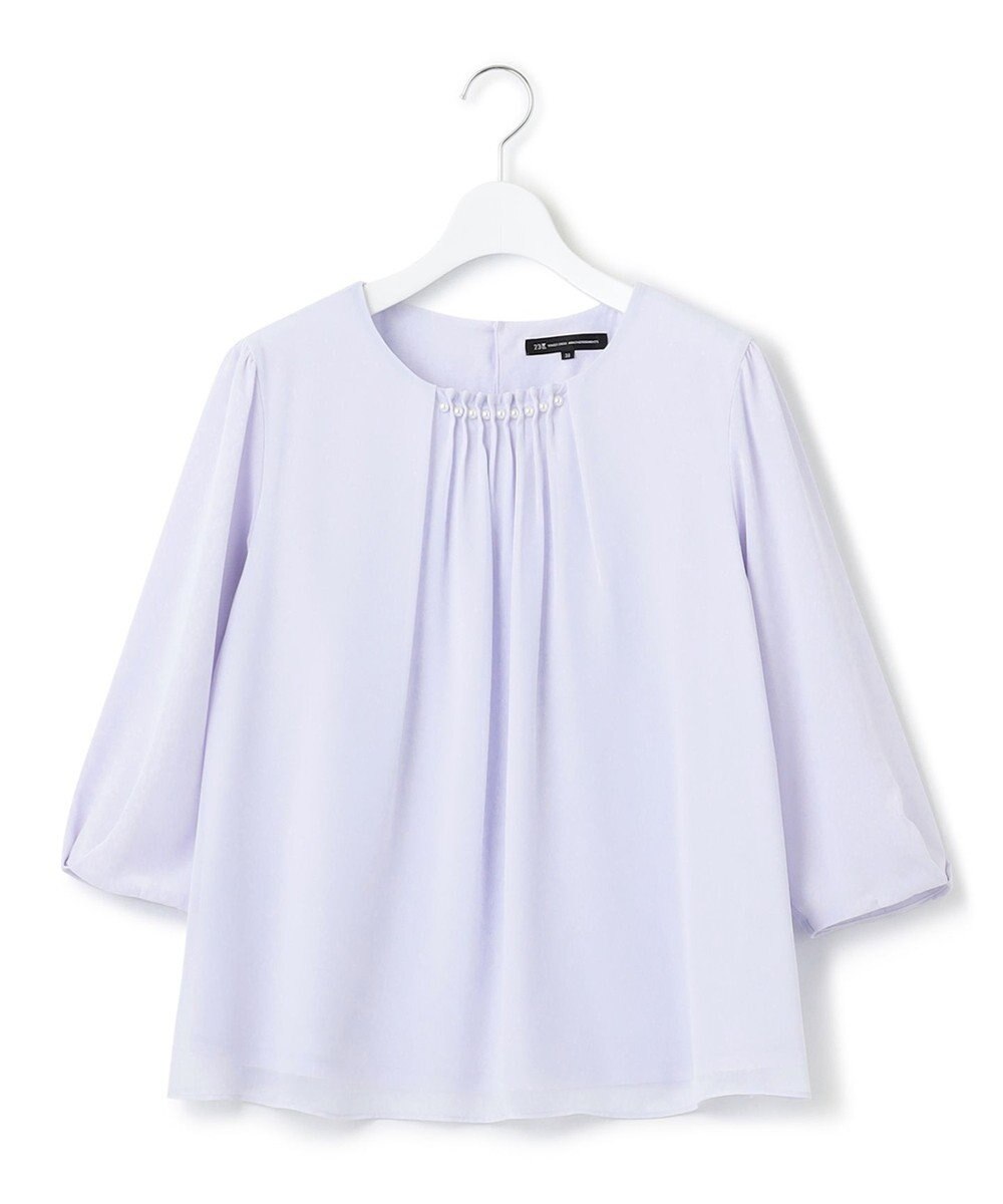 23区 【洗える】エアリーコンビジャージー パールモチーフ カットソー 