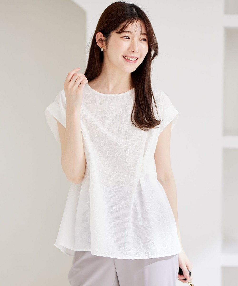 ANY SIS L 【洗える】カラミタンブラータック ブラウス 