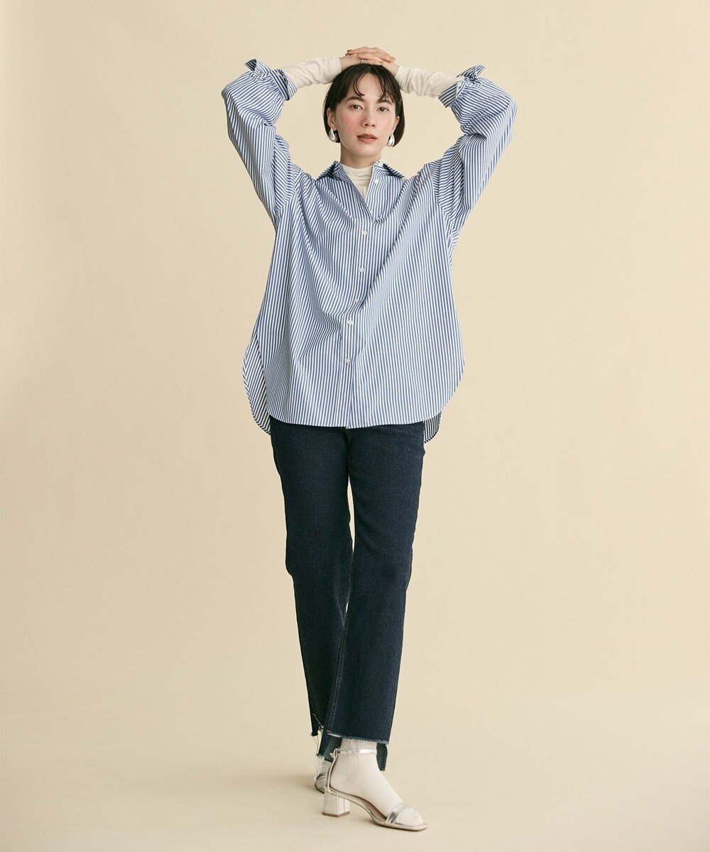 #Newans 【洗濯機可】ロールアップカフスシャツ 