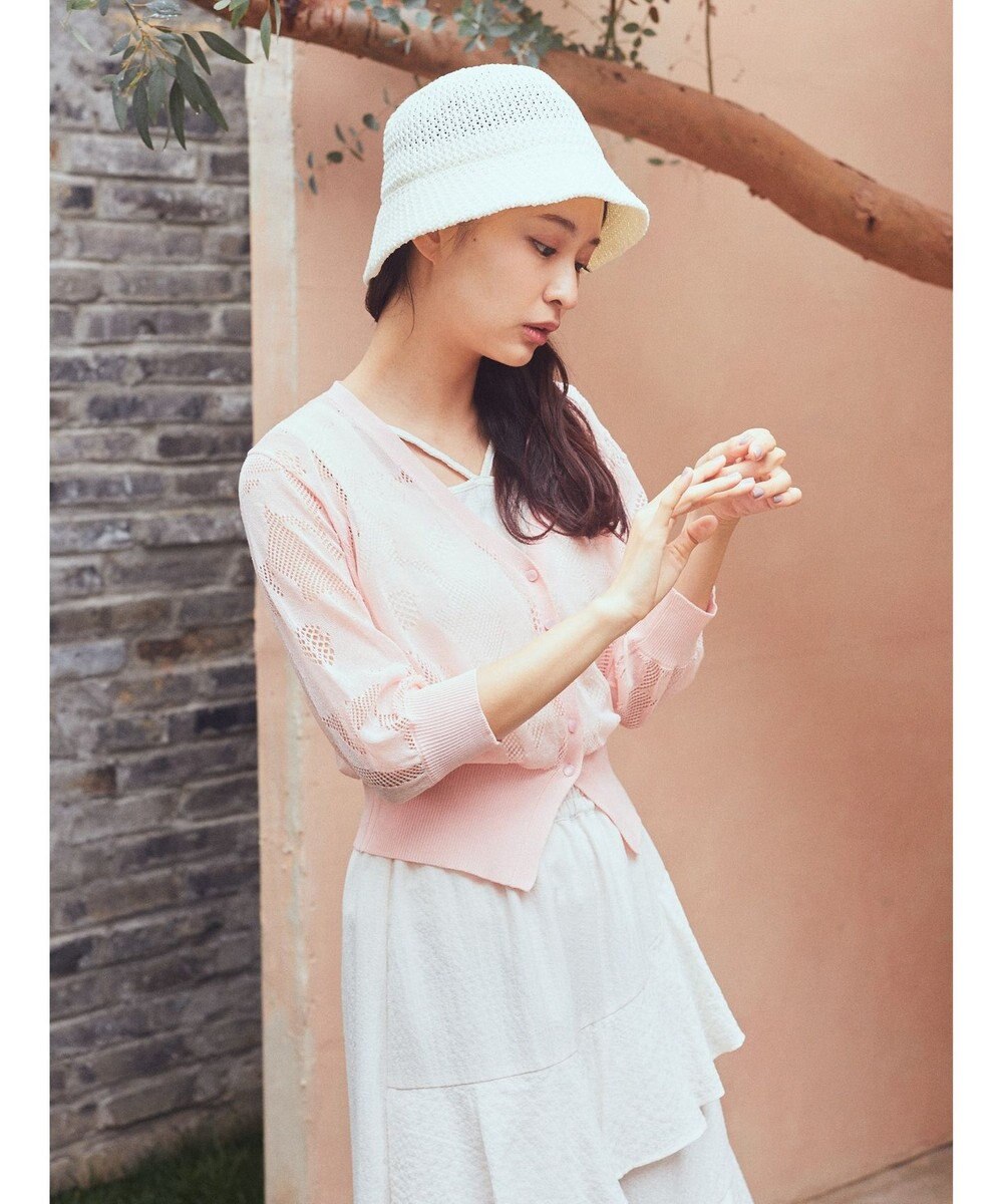 earth music&ecology 花柄シアーカーディガン 