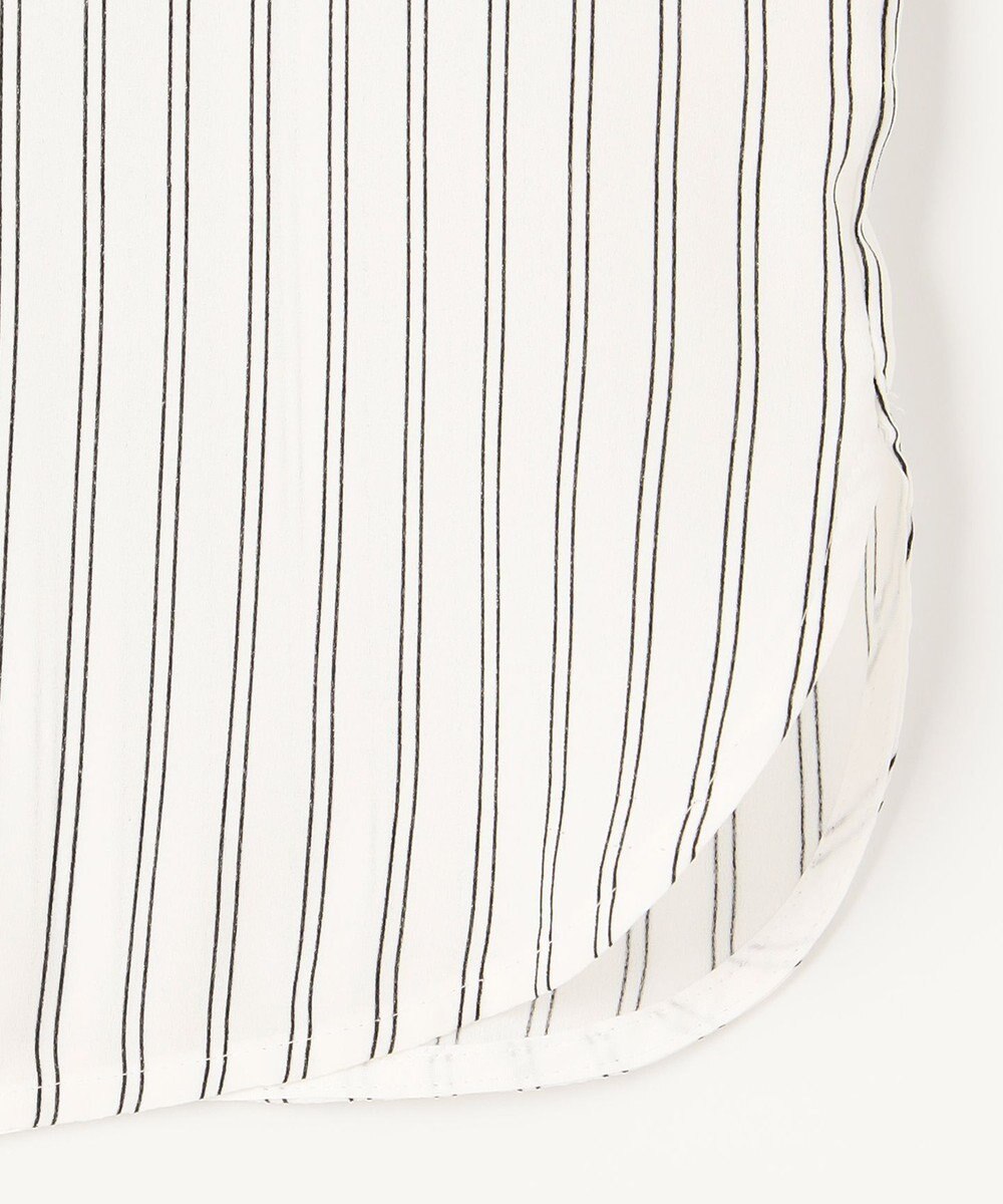 J.PRESS LADIES 【洗える】 バックサテンランダムストライプ バンドカラー ブラウス 