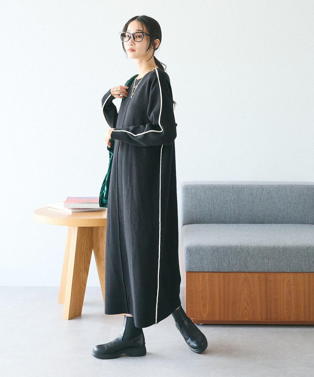 CRAFT STANDARD BOUTIQUE とてもちライン入りニットワンピース 