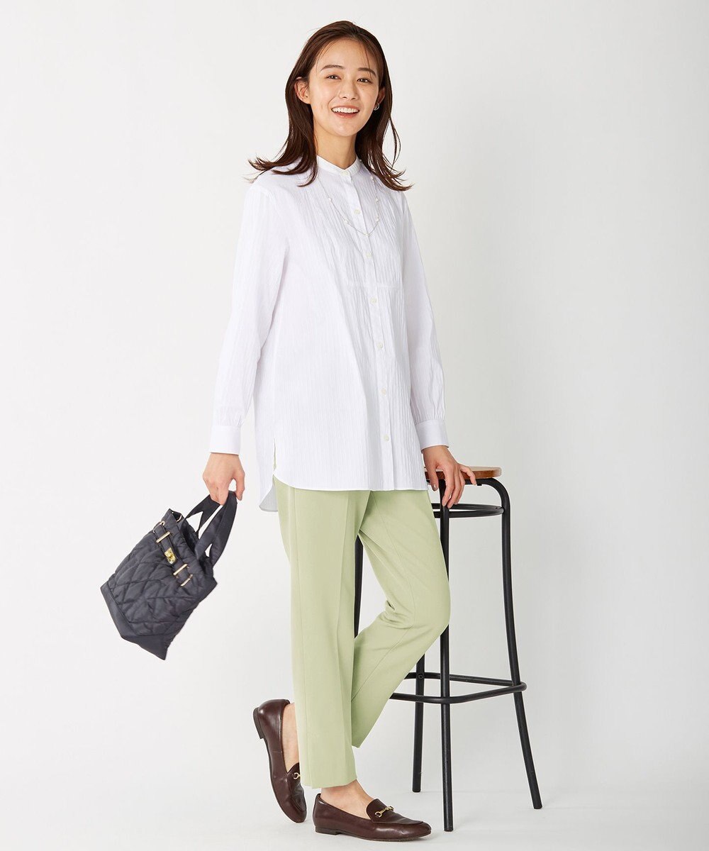 J.PRESS LADIES 【洗える】40/2NEWESTバックピーチ テーパード パンツ 