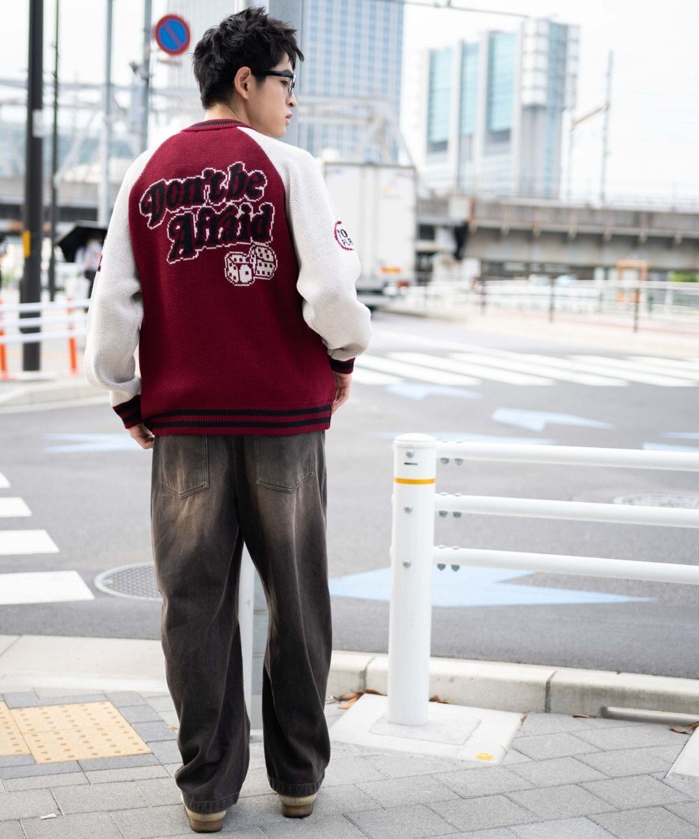 WEGO 【ユニセックス着用ITEM/MLサイズ展開】ジャガードニットスタジャン 