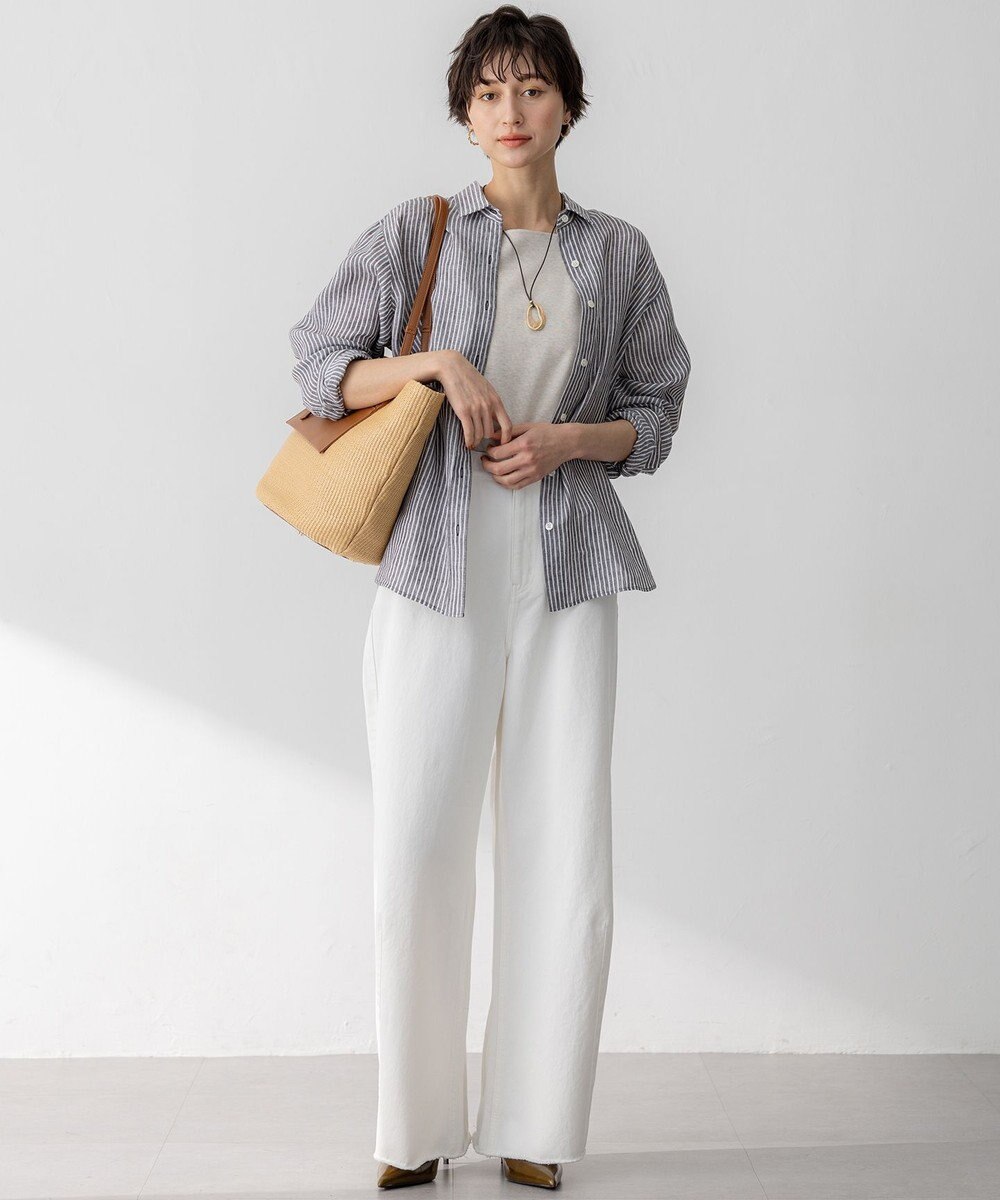 23区 【SLOW/一部店舗限定】LIGHT DENIM バレルワイド パンツ 