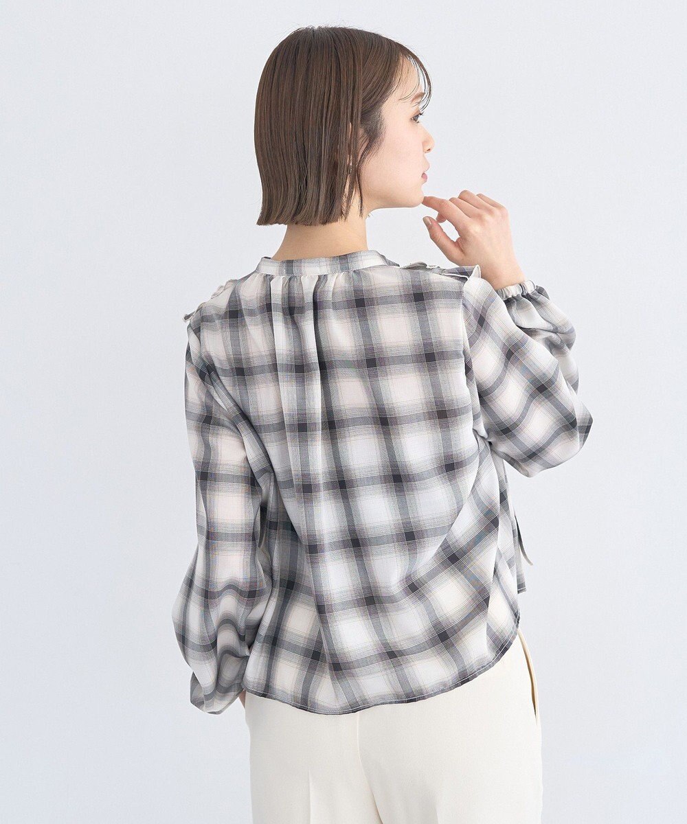 earth music&ecology フリルリボンブラウス 