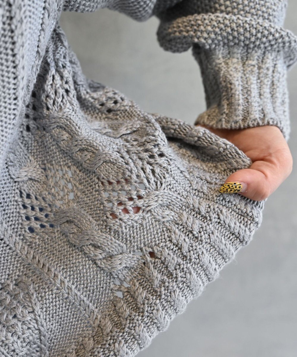 muuc 〈オーガニックコットン〉〈高品質スーピマ超長綿〉ローゲージニット アラン模様セーター 