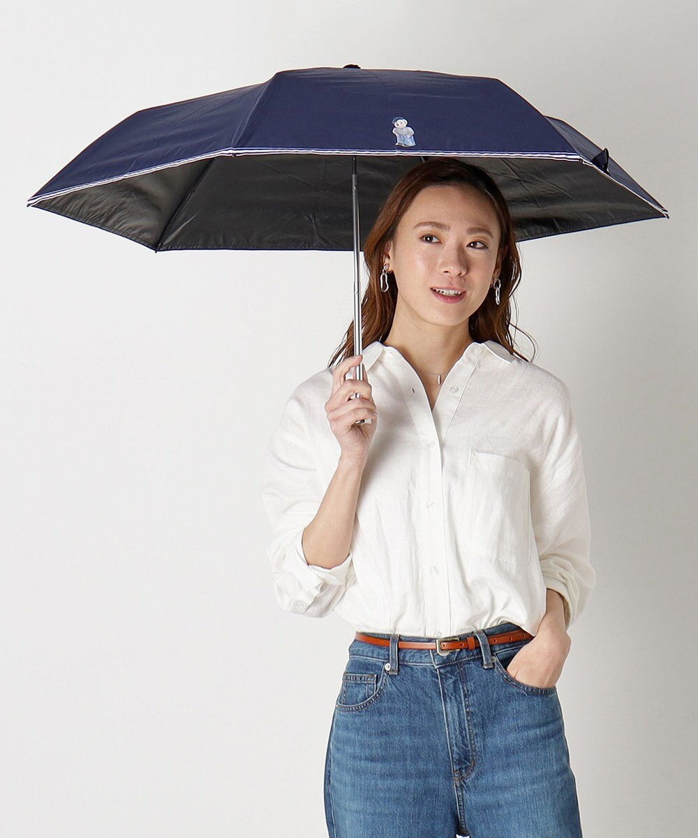 MOONBAT 【WEB限定】 POLO RALPH LAUREN（ポロ ラルフローレン） 晴雨兼用日傘 ワンポイントポロベア プリント 折りたたみ傘 ポーチタイプ 1級遮光/遮熱/遮光 