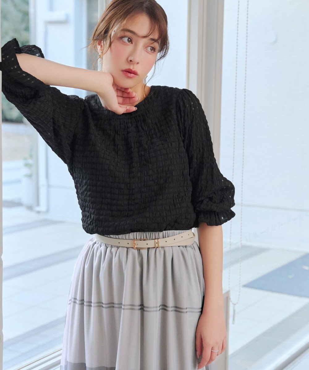 Tiaclasse シアーチェックブラウス 