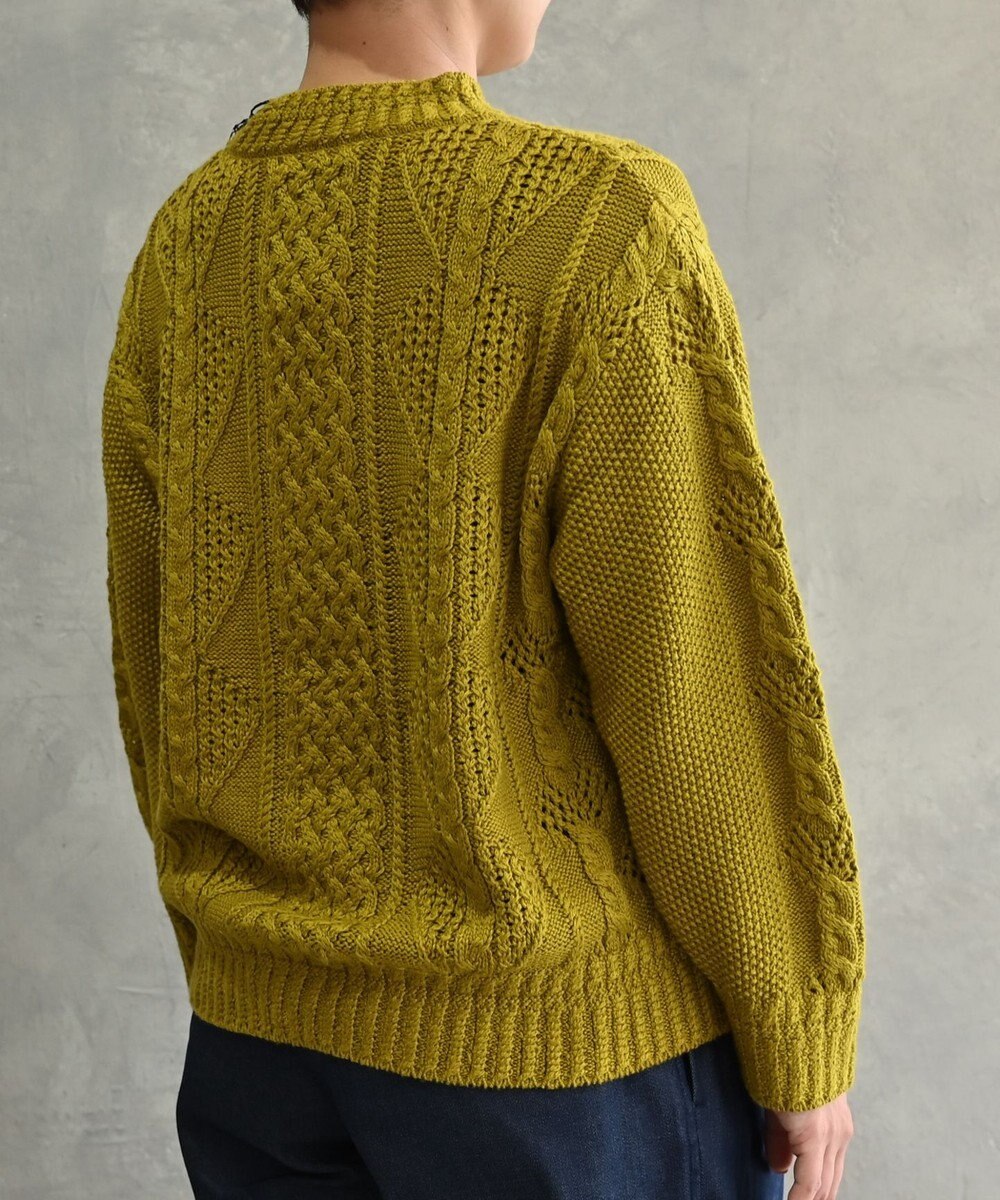 muuc 〈オーガニックコットン〉〈高品質スーピマ超長綿〉ローゲージニット アラン模様セーター 