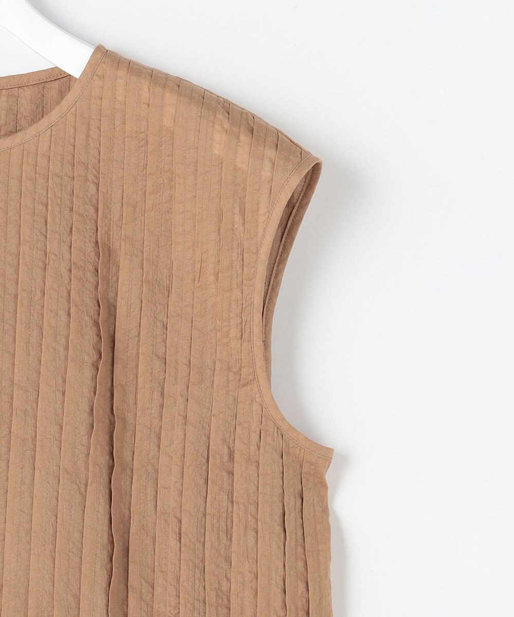 自由区 S 【涼やか】エアリーコットンリップピンタックフレンチスリーブ ブラウス 