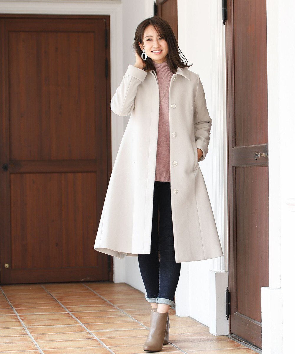 日本製生地 上質素材を使用した バックリボンディテールウールコート Tiaclasseファッション通販 公式通販 オンワード クローゼット