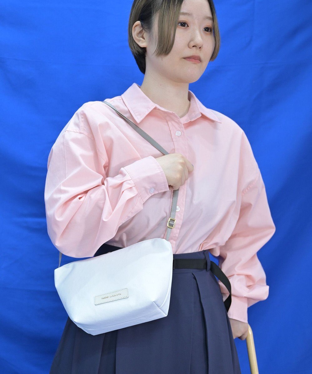 Hekhèr Le Style de Vie 新型追加【日本製 / 汚れにくい】PUコートコットンキャンバス×牛革付属 ショルダーバッグ 