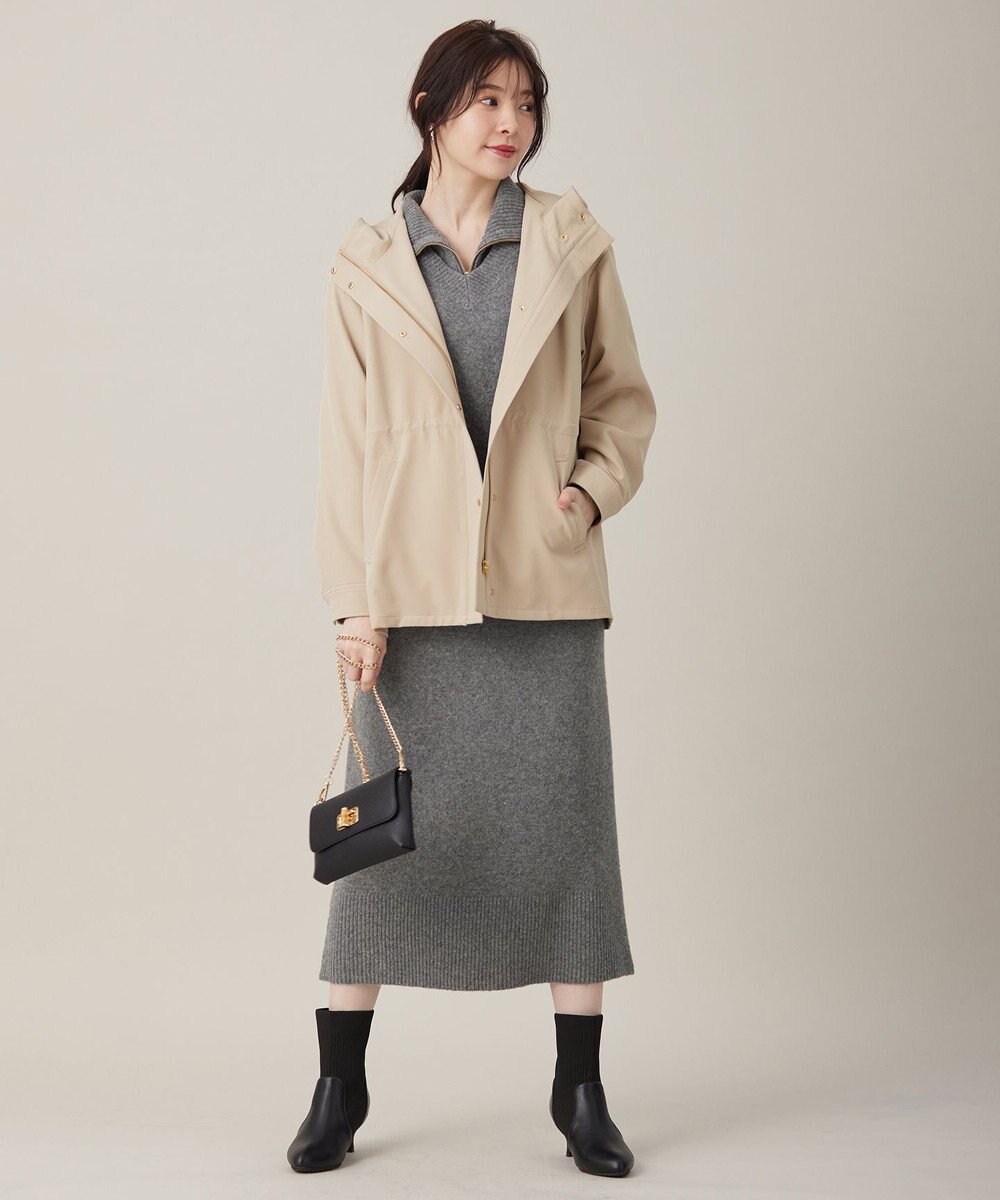 ANY SIS 【撥水・UVカット・洗える】フーデットハーフ コート 