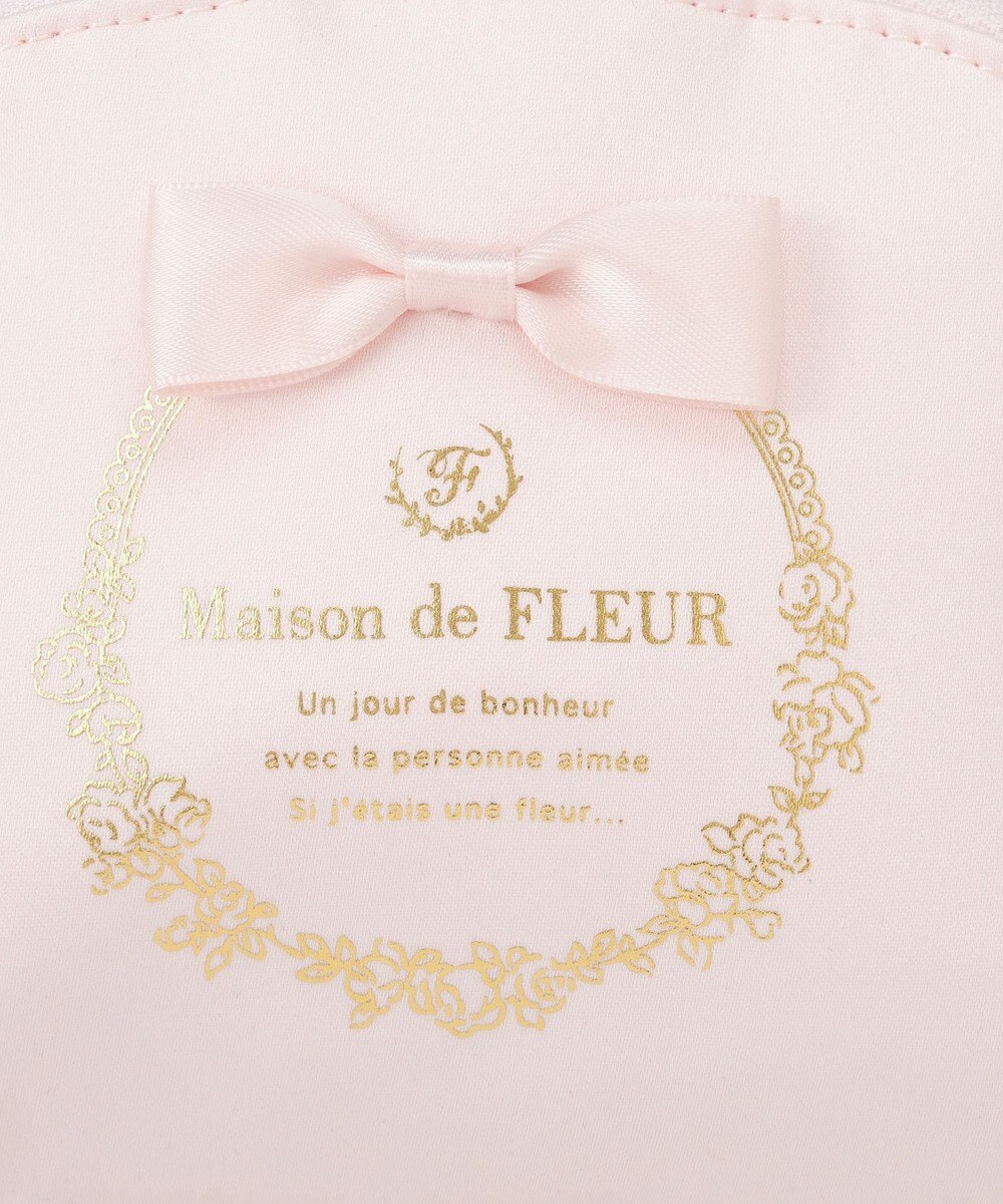 Maison de FLEUR サテンリボンラウンドポーチ 