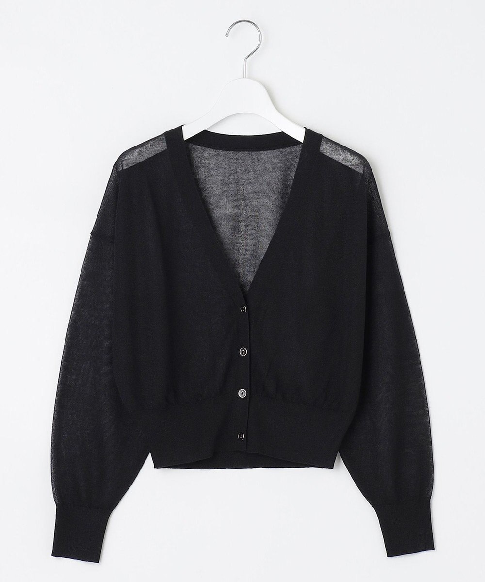 Feroux 【洗える】Vネックシアー カーデ 