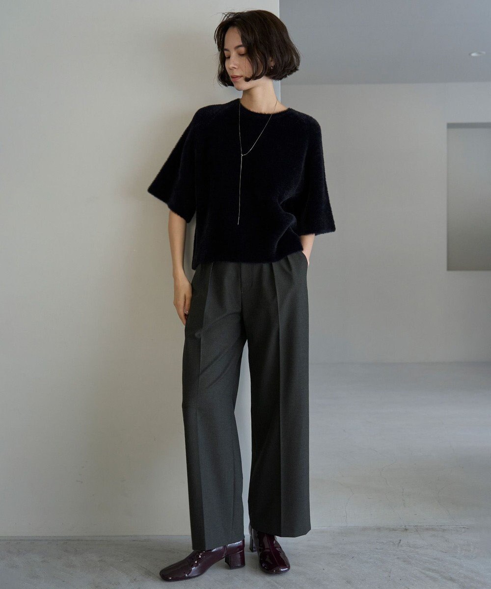 UNFILO L ナイロンシャギー  ハーフスリーブ プルオーバー 