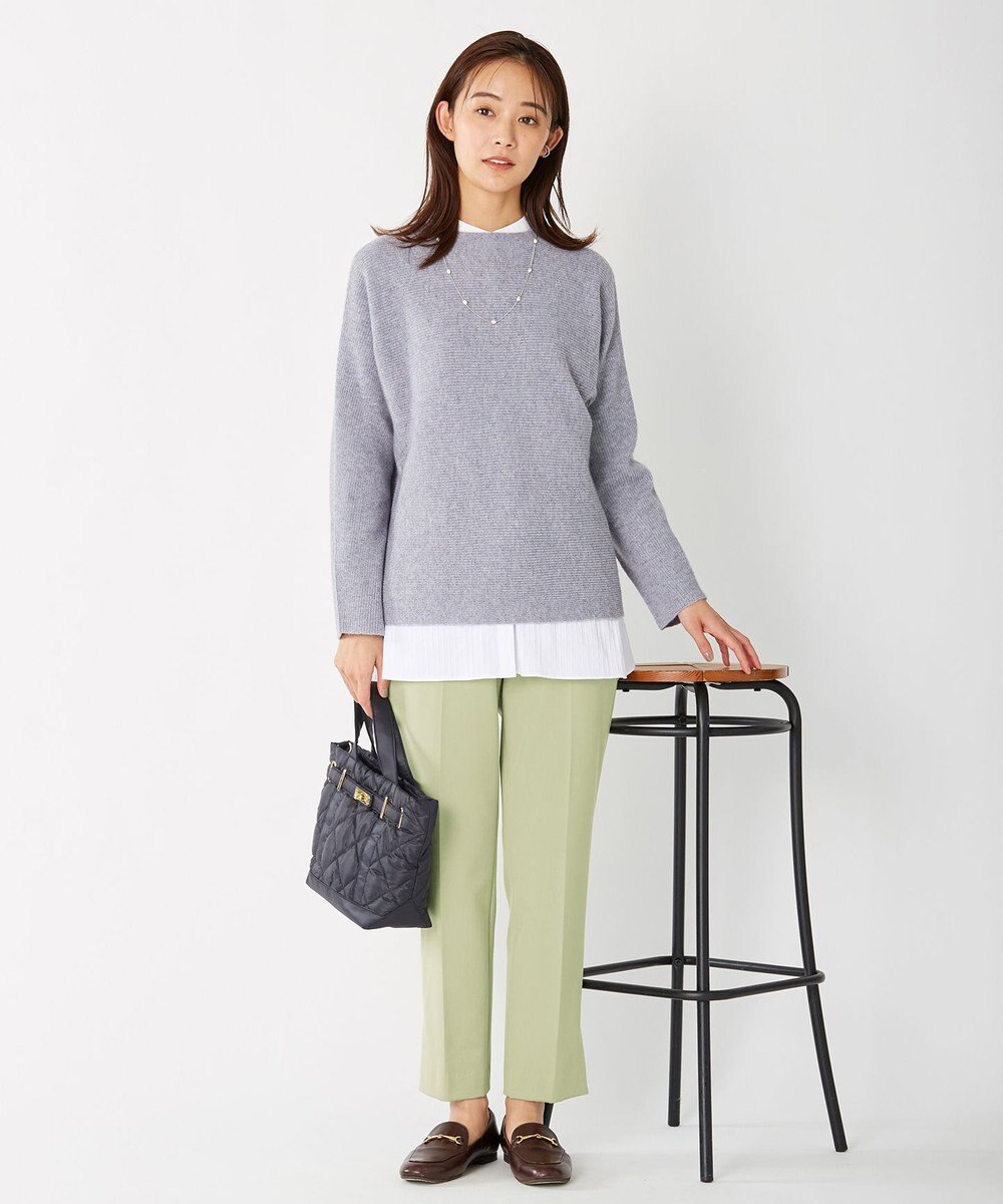 J.PRESS LADIES 【洗える】40/2NEWESTバックピーチ テーパード パンツ 