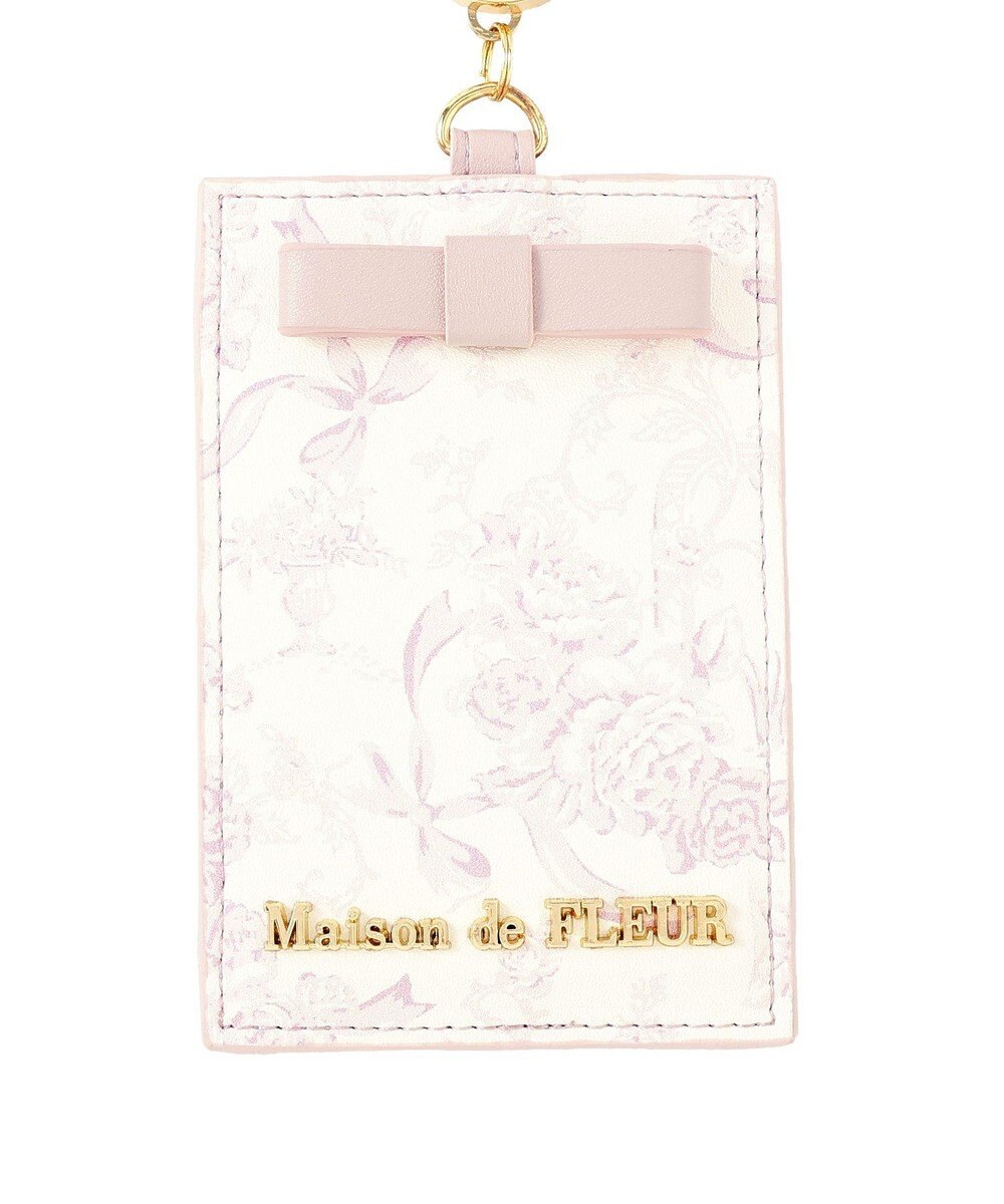 Maison de FLEUR リール付きフラワーガーデン柄パスケース 