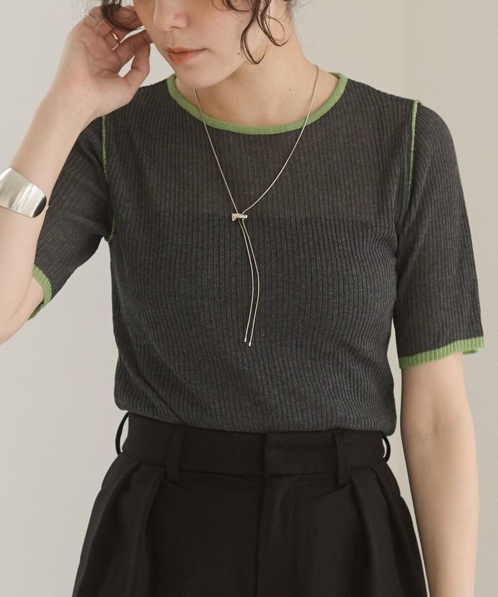 WEGO 【ANGIE VINTAGE】配色デザインリブニット 
