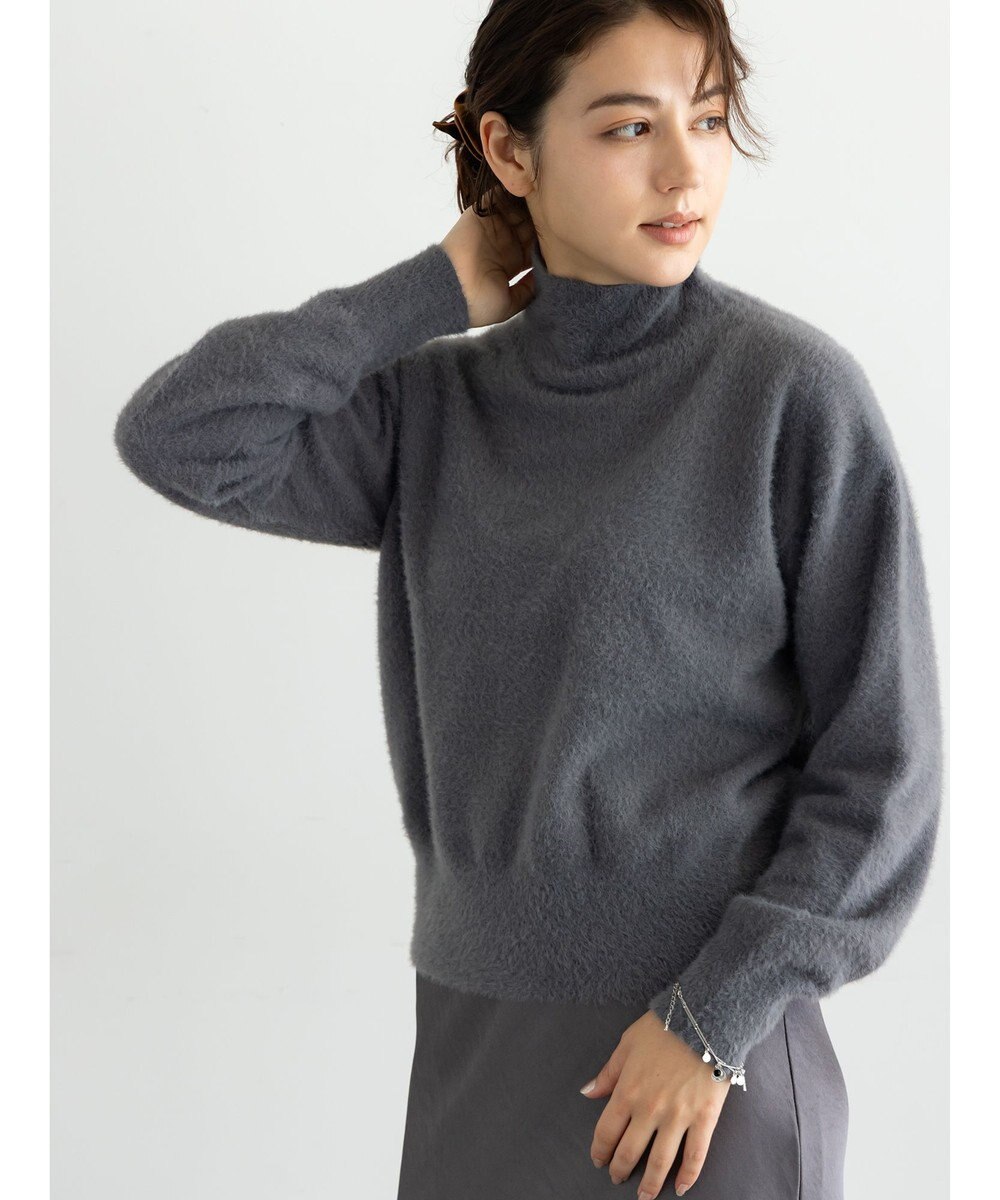Te chichi 【宮本茉由着用】ハイネックフェザーニット 
