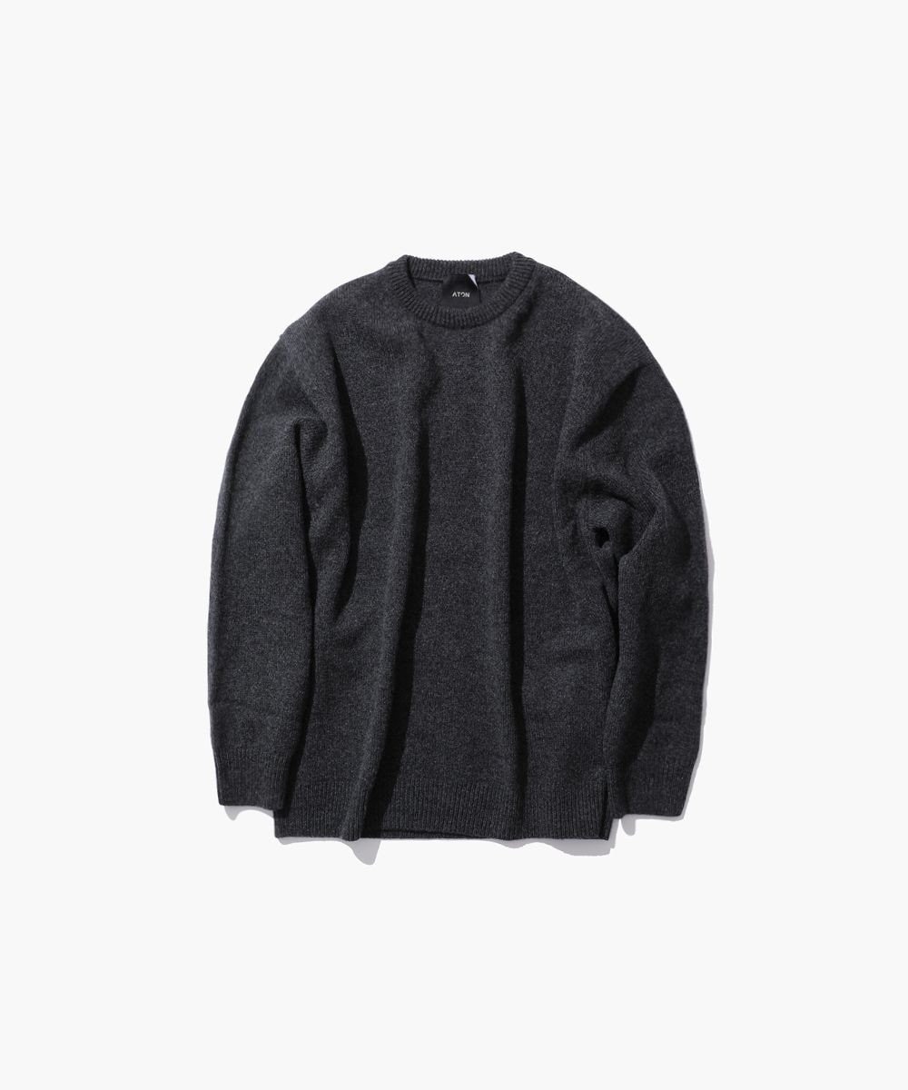 COOMA LAMBS WOOL | クルーネックセーター - UNISEX, CHARCOAL GRAY, 02