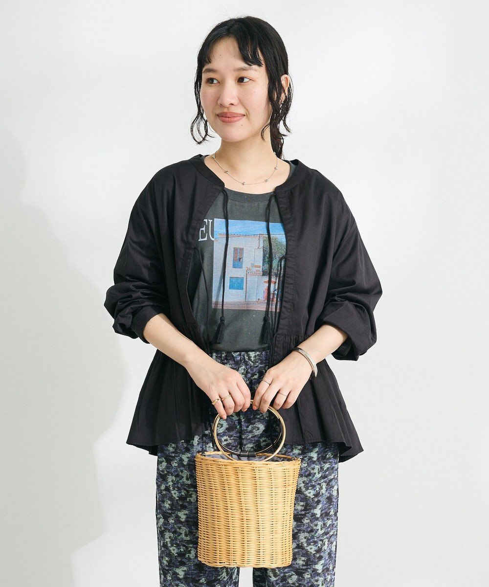 CRAFT STANDARD BOUTIQUE フリンジ紐付ペプラムブラウス 