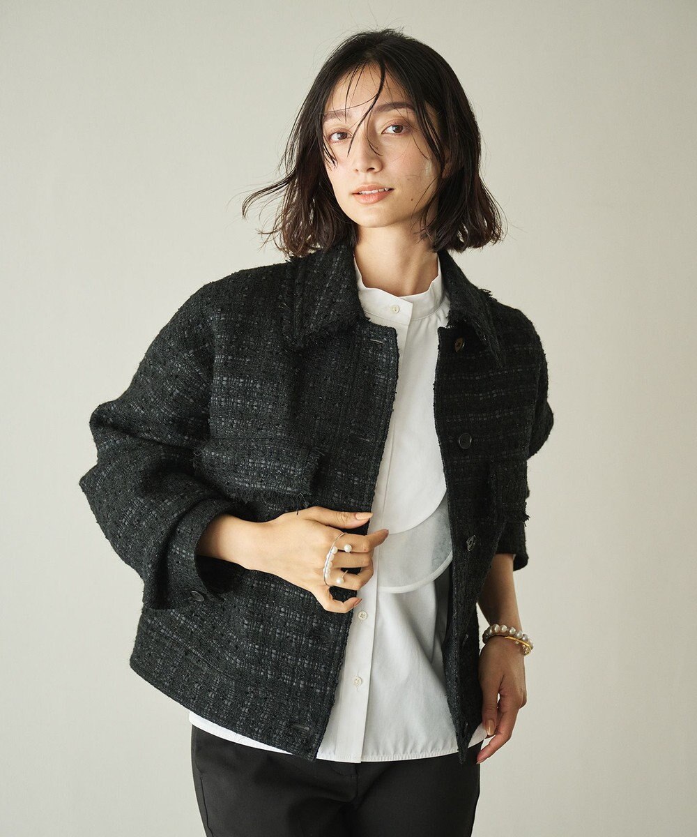 #Newans ツイードブルゾン 