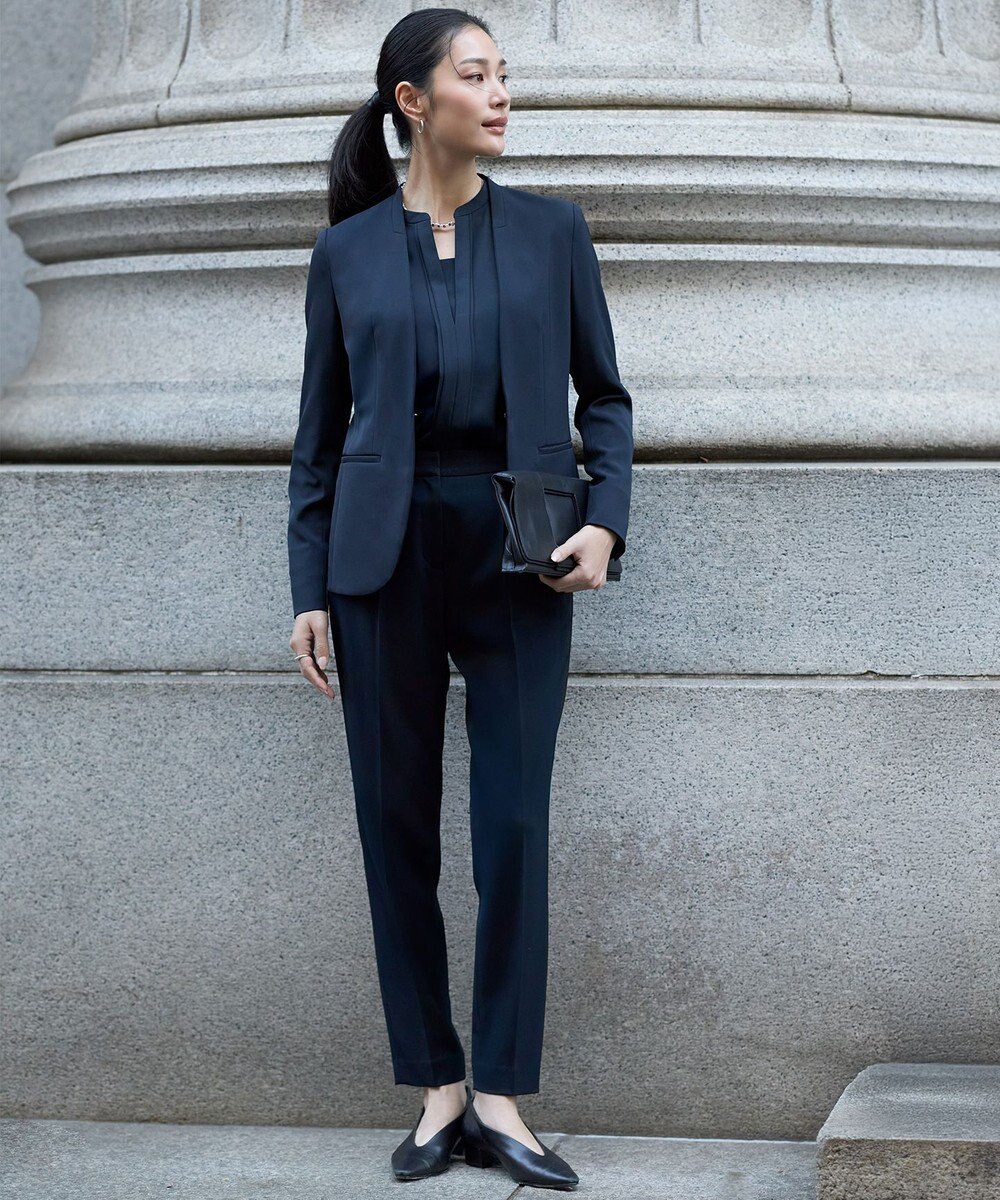 ICB L 【防シワ・速乾・洗える】Fied ノーカラージャケット 