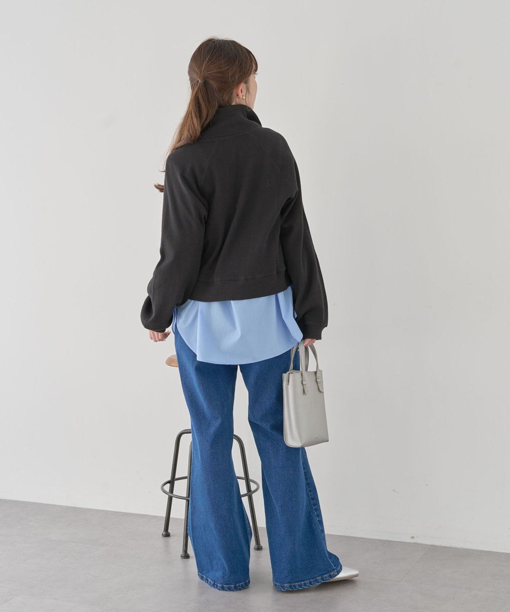 earth music&ecology 【予約】【綿100％】ダブルジップワッフルカーディガン 