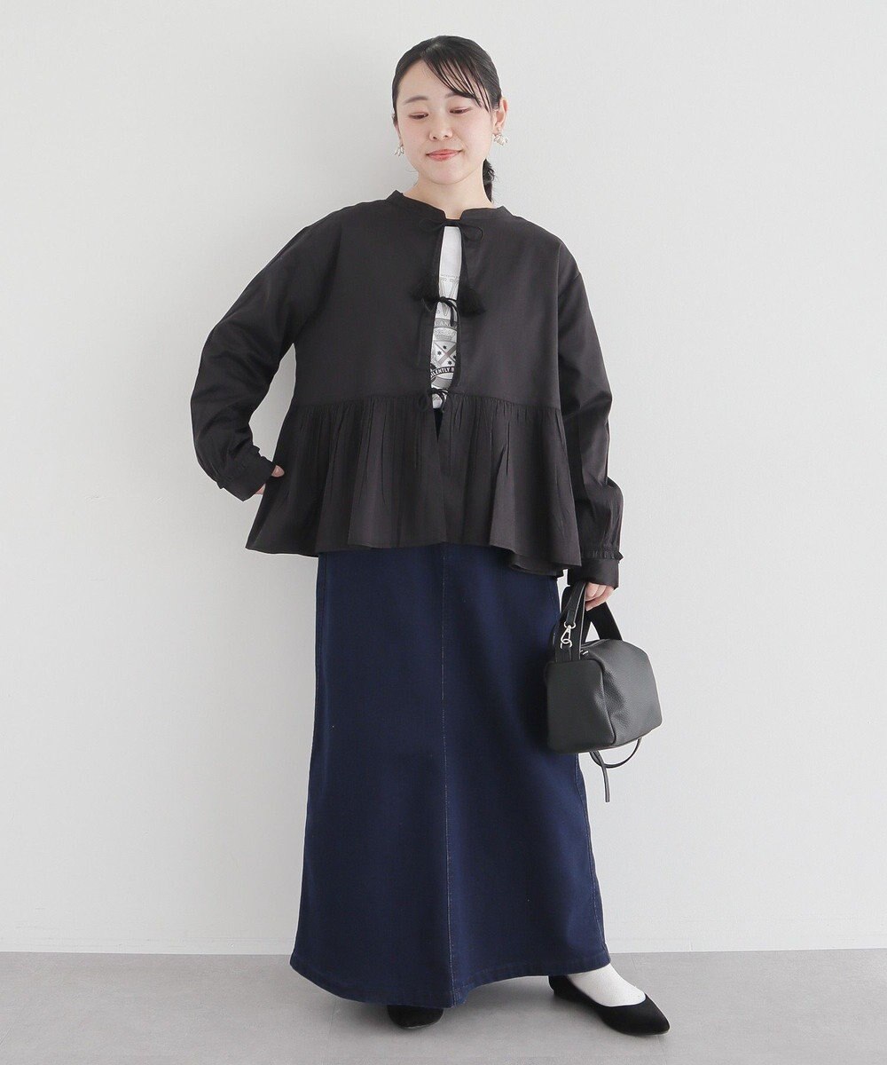 CRAFT STANDARD BOUTIQUE フリンジ紐付ペプラムブラウス 