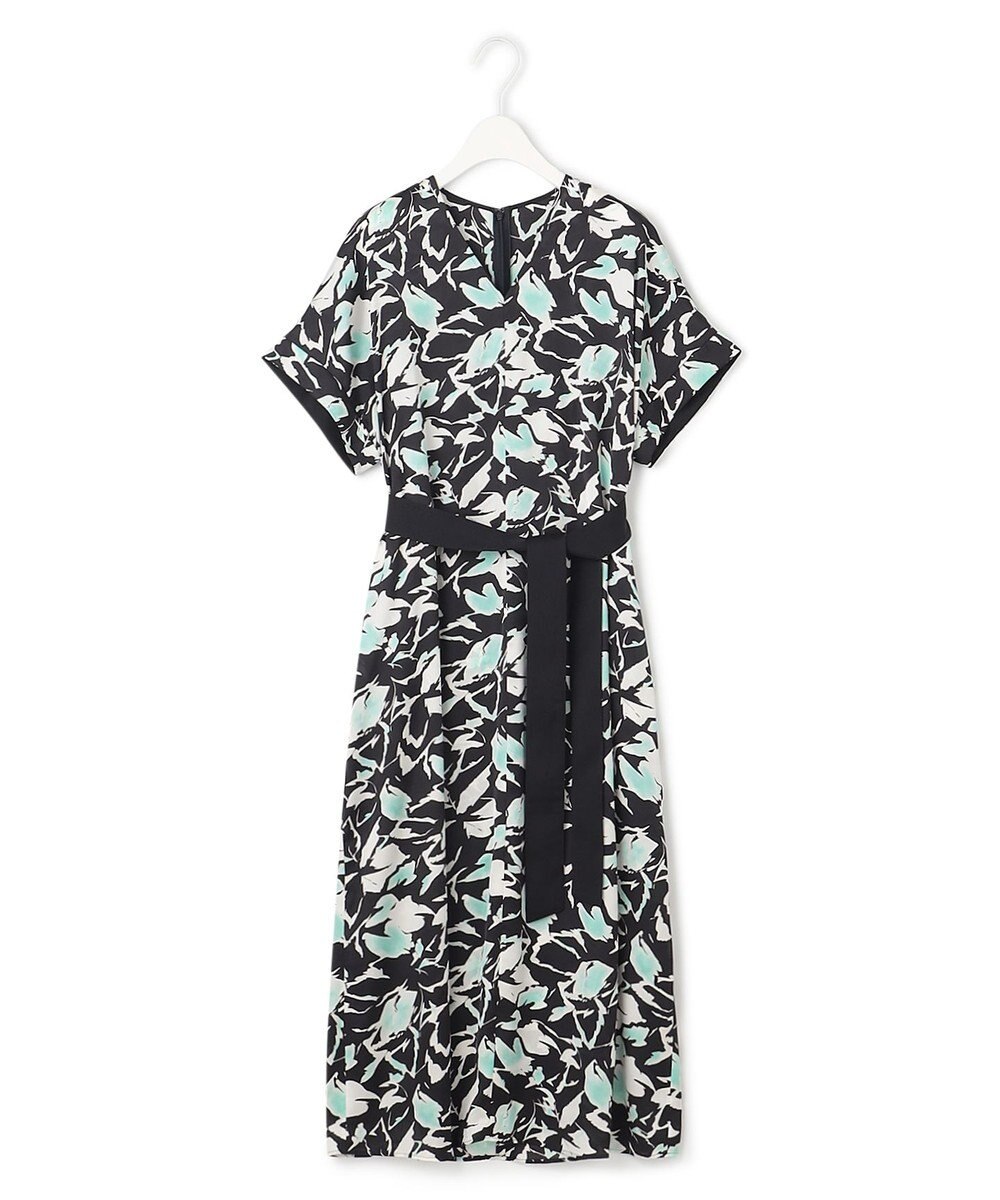 ICB 【洗える】 ウォーターフラワープリント ワンピース 