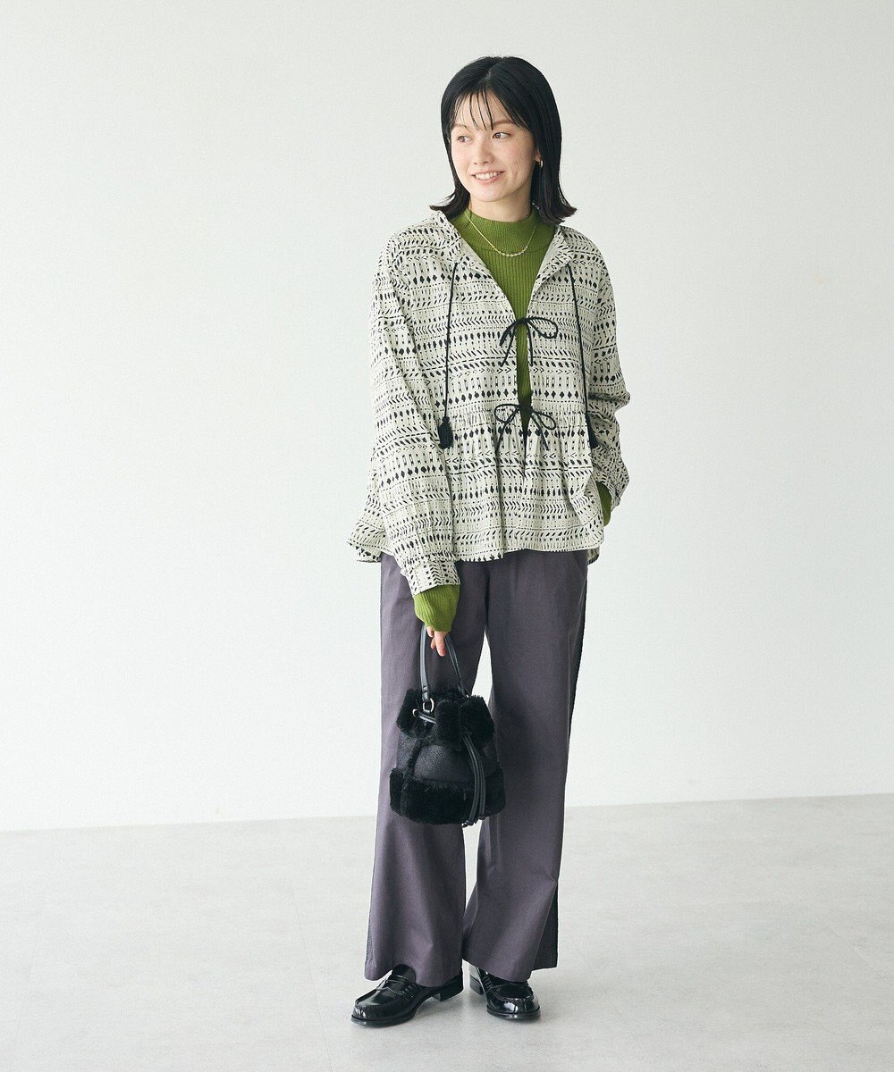 CRAFT STANDARD BOUTIQUE フリンジ紐付ペプラムブラウス 