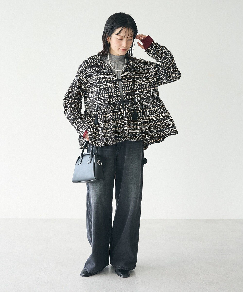 CRAFT STANDARD BOUTIQUE フリンジ紐付ペプラムブラウス 